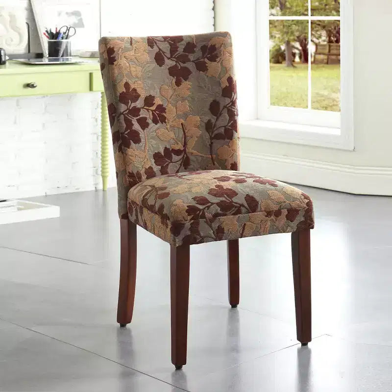 Parsons Dining Chair Brown/Tan - HomePop: Upholstered, Wood Legs, Foam Cushion, Spot Clean, K1136-F975