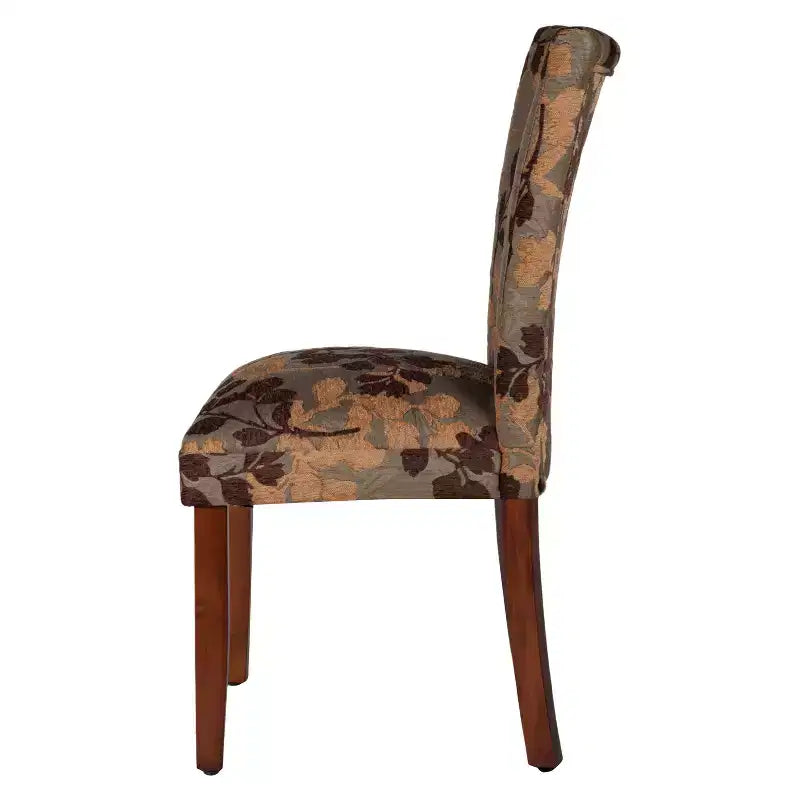 Parsons Dining Chair Brown/Tan - HomePop: Upholstered, Wood Legs, Foam Cushion, Spot Clean, K1136-F975