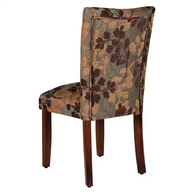Parsons Dining Chair Brown/Tan - HomePop: Upholstered, Wood Legs, Foam Cushion, Spot Clean, K1136-F975