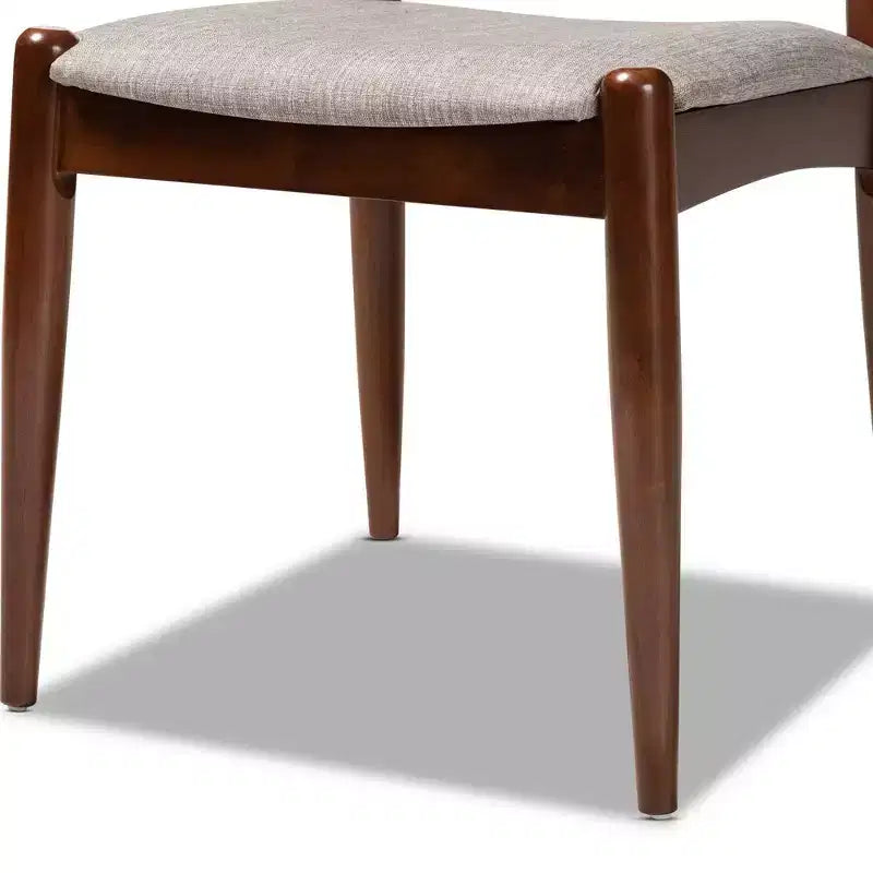 Set of 2 Aeron Wood Dining Chair Walnut - Baxton Studio: Retro-Inspired, Foam Padded, Tapered Legs