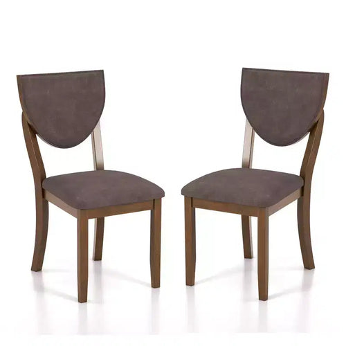 Chaise d'appoint 24/7 Shop At Home, lot de 2, avec siège rembourré Raven, noyer : dossier incurvé, design de transition