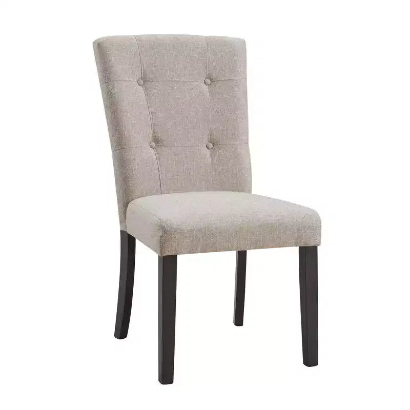 Set of 2 Landon Tufted Upholstered Chair Set Taupe - Picket House Furnishings: Contemporary Polyester, Foam-Filled
