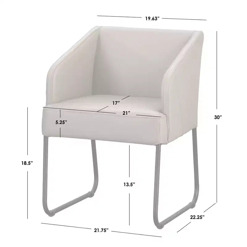 Lifestorey Layton Modern Leather Dining Chair Khaki