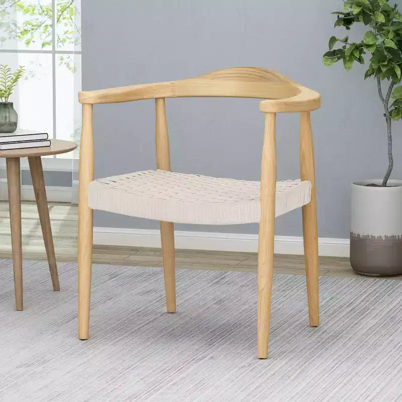 Palmyra Mid Century Modern Chair White - Christopher Knight Home: Wool & Cotton Blend, No Assembly Required