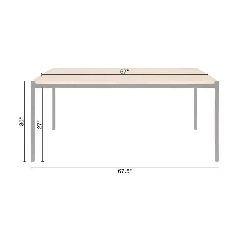 Lifestorey 5pc Jari Mid Century Modern Rectangular Dining Set Oak/Black
