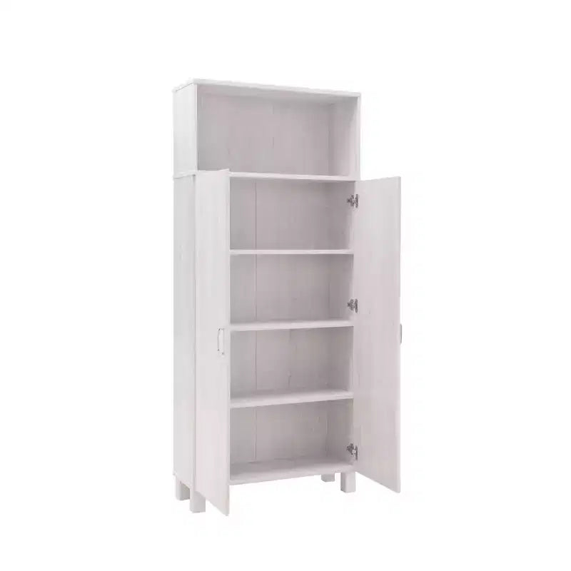 24/7 Shop At Home Maclay Double Door Pantry Cabinet White Oak