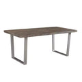 71" Lark Mango Wood Dining Table Brown - Timbergirl: Pedestal Base, Seats 6, Non-Extension Rectangle