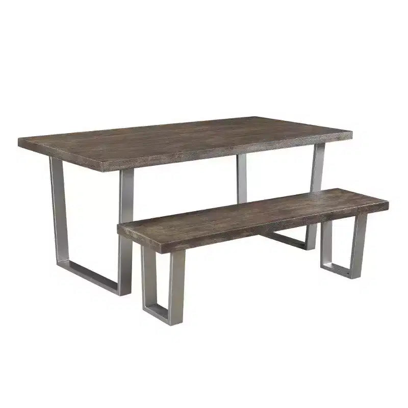 71" Lark Mango Wood Dining Table Brown - Timbergirl: Pedestal Base, Seats 6, Non-Extension Rectangle