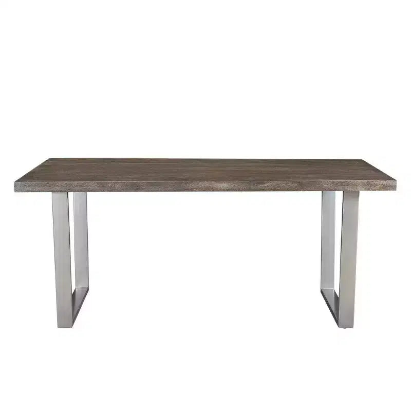 71" Lark Mango Wood Dining Table Brown - Timbergirl: Pedestal Base, Seats 6, Non-Extension Rectangle