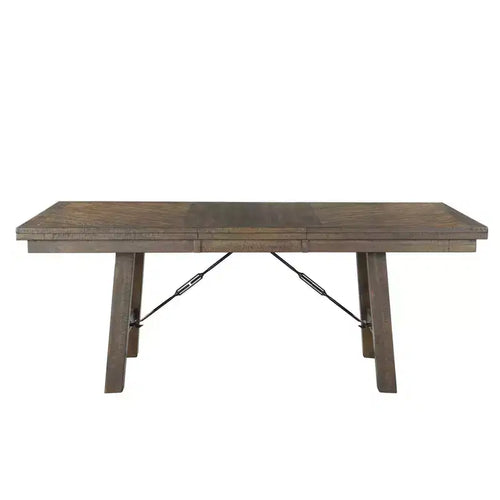 5pc Dex Extendable Dining Table Set, 4 Upholstered Chairs - Picket House Furnishings: Smokey Walnut, Turnbuckle Detail