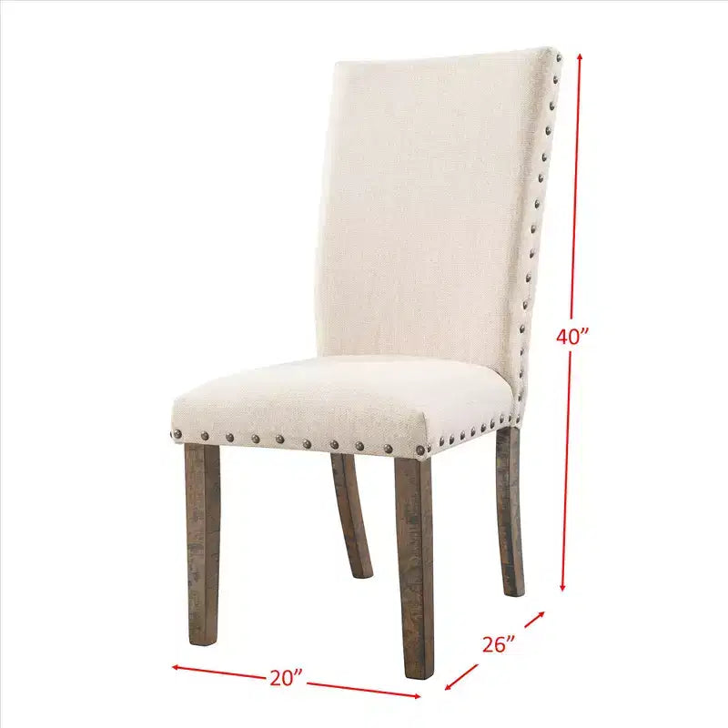 5pc Dex Extendable Dining Table Set, 4 Upholstered Chairs - Picket House Furnishings: Smokey Walnut, Turnbuckle Detail