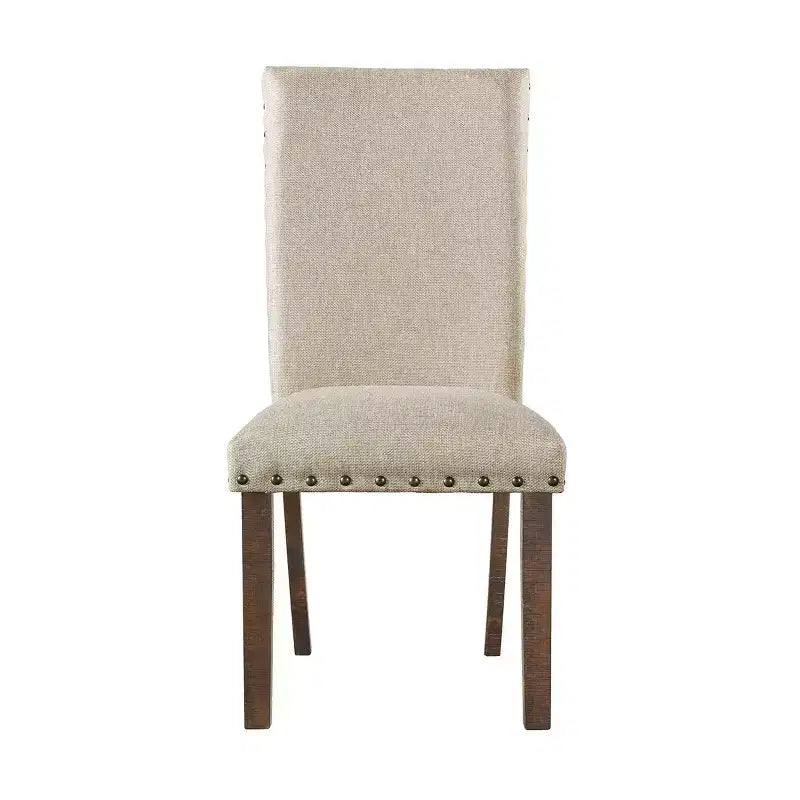 5pc Dex Extendable Dining Table Set, 4 Upholstered Chairs - Picket House Furnishings: Smokey Walnut, Turnbuckle Detail