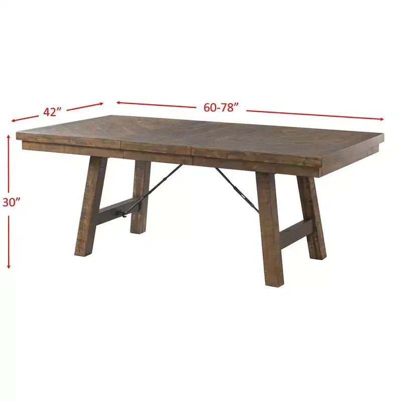 5pc Dex Extendable Dining Table Set, 4 Upholstered Chairs - Picket House Furnishings: Smokey Walnut, Turnbuckle Detail