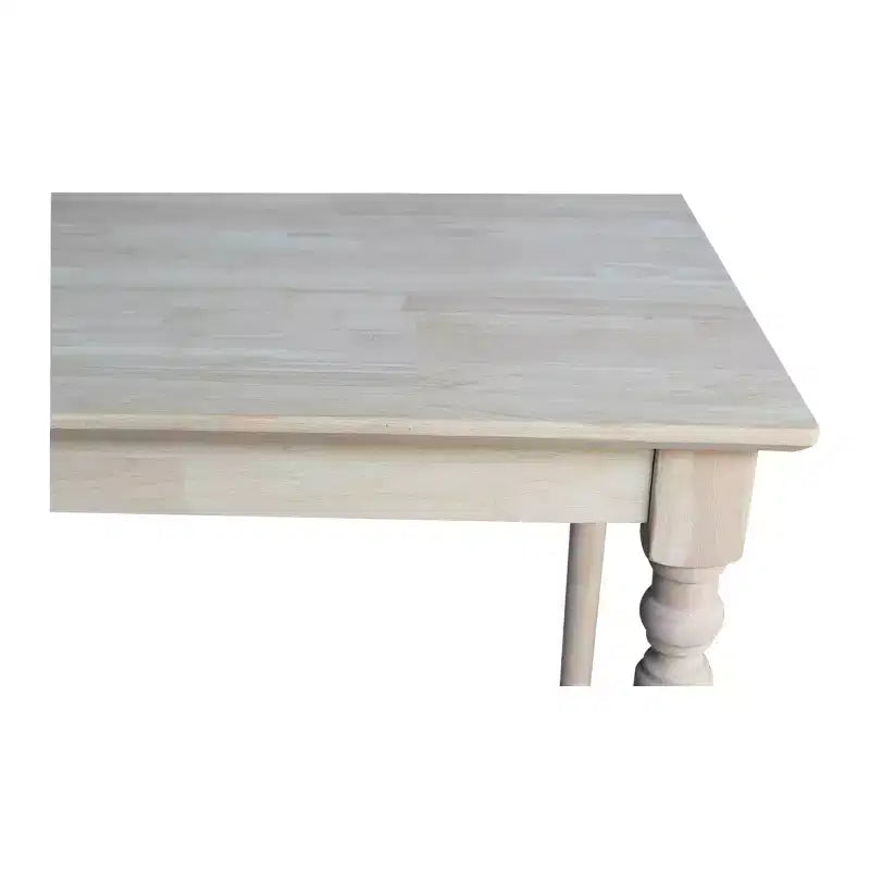 30' X 42' Solid Wood Bar Height Table with Turned Legs Unfinished - International Concepts