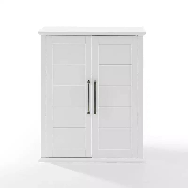 Bartlett Stackable Storage Pantry White - Crosley: Coastal Style, 3 Adjustable Shelves, MDF Wood Veneer, Anti-Tip Hardware