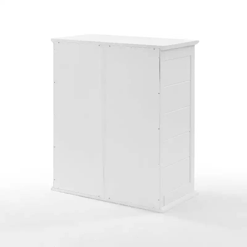 Bartlett Stackable Storage Pantry White - Crosley: Coastal Style, 3 Adjustable Shelves, MDF Wood Veneer, Anti-Tip Hardware