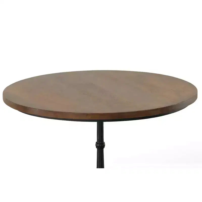 Mila Pedestal Base Dining Table Brown/Black - Carolina Cottage