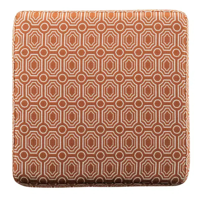 Sunshine Storage Cube Ottoman - Orange - HomePop: Upholstered Footstool, Wood Legs, No Assembly Required