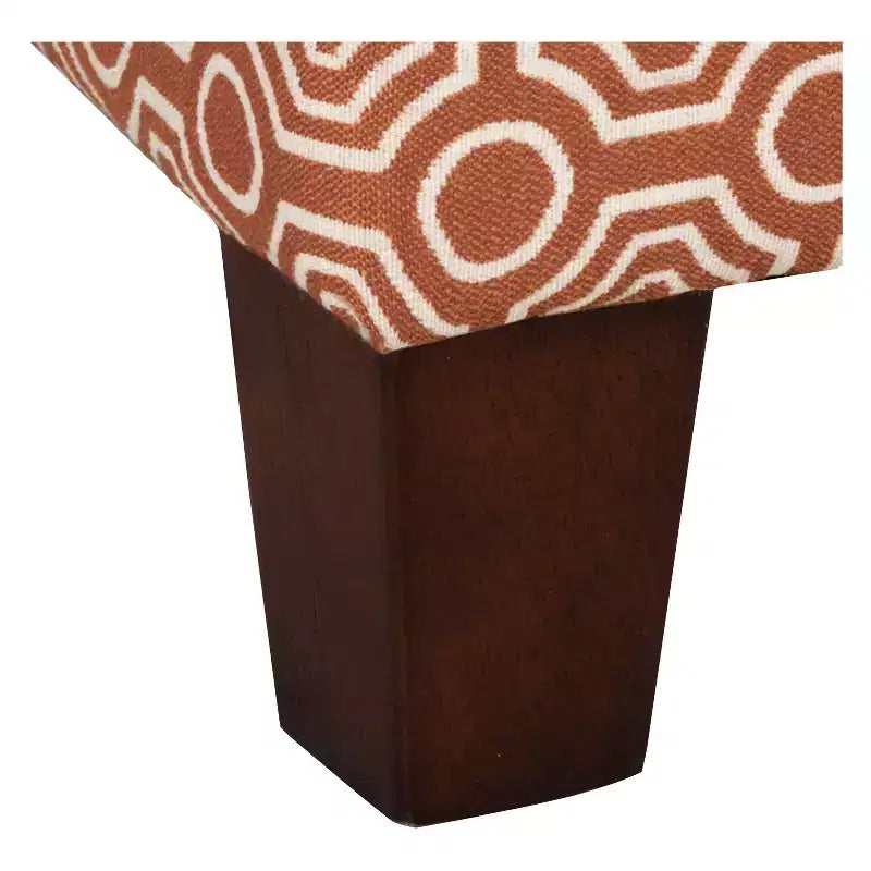 Sunshine Storage Cube Ottoman - Orange - HomePop: Upholstered Footstool, Wood Legs, No Assembly Required