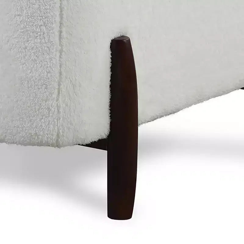 Ralston Accent Chair Cream: Lifestyle Solutions, Upholstered, Walnut Finish Legs, High-Density Foam