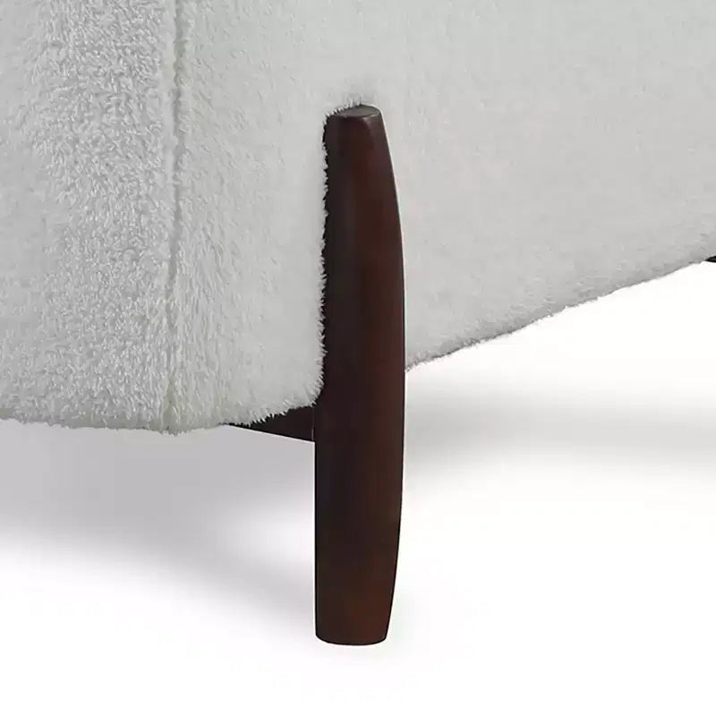 Ralston Accent Chair Cream: Lifestyle Solutions, Upholstered, Walnut Finish Legs, High-Density Foam