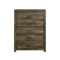 Beckett 5 Drawer Chest Walnut - Picket House Furnishings: Vertical Storage, Bronze Hardware, MDF Composite