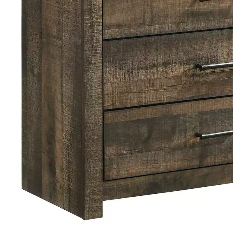 Beckett 5 Drawer Chest Walnut - Picket House Furnishings: Vertical Storage, Bronze Hardware, MDF Composite