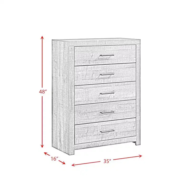 Beckett 5 Drawer Chest Walnut - Picket House Furnishings: Vertical Storage, Bronze Hardware, MDF Composite