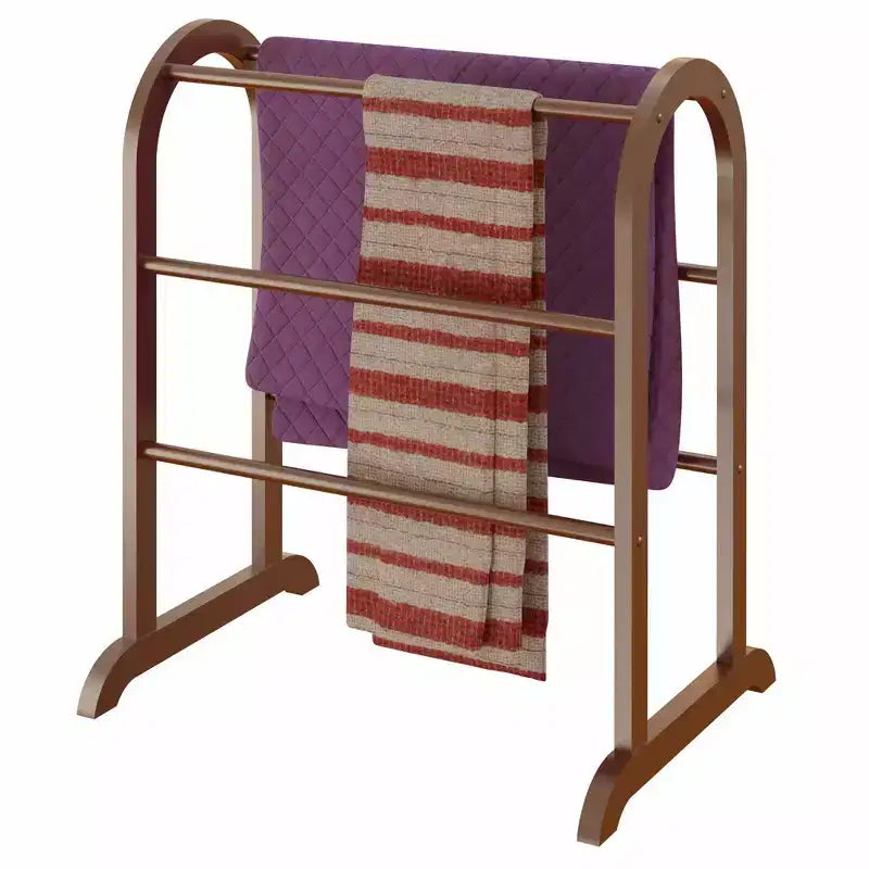 Eleanor Quilt Rack - Antique Walnut - Winsome: Hardwood Stand for Linen & Comforter Storage