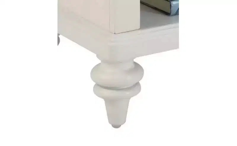Home Styles Home Bermuda Nightstand White/Espresso: Mahogany Frame, Brass Hardware, Storage Shelf