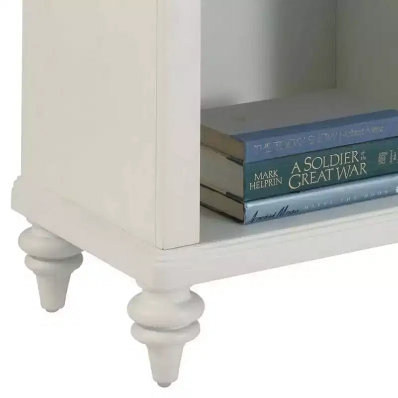Home Styles Home Bermuda Nightstand White/Espresso: Mahogany Frame, Brass Hardware, Storage Shelf