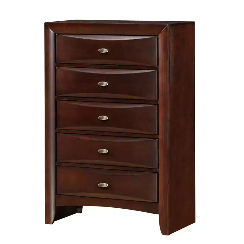 Acme Furniture 32" Ireland Chest Espresso: 5-Drawer Wood Storage, Metal Glides, No Assembly Required