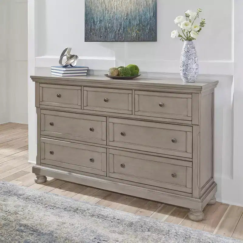 Lettner Dresser Light Gray - Signature Design by Ashley: Traditional 7-Drawer Storage