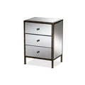 Nouria Mirrored 3 Drawer Nightstand