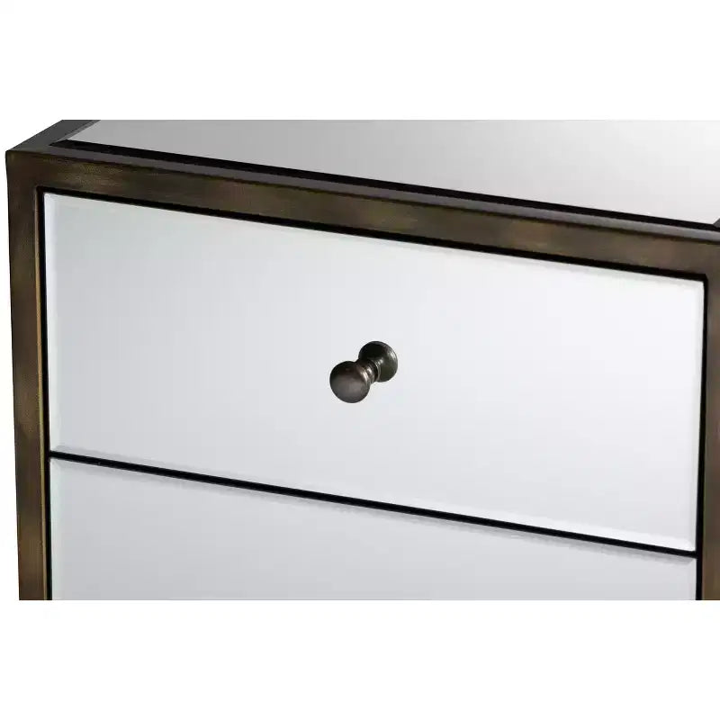 Nouria Mirrored 3 Drawer Nightstand