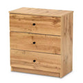 Decon Wood 3 Drawer Storage Chest Oak Brown - Baxton Studio: Elegant Universal Storage Solution