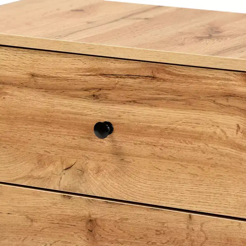 Decon Wood 3 Drawer Storage Chest Oak Brown - Baxton Studio: Elegant Universal Storage Solution