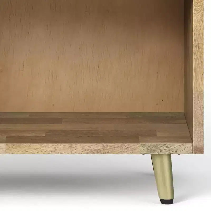 Bissell Nightstand - WyndenHall: Mango Wood, Metal Frame, Open Shelf, Drawer, Mid-Century Modern, 22" W x 24" H