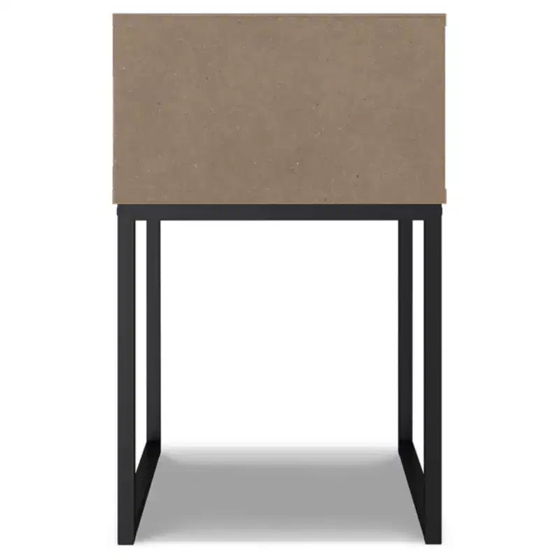 Neilsville Nightstand Black/Gray/Beige - Signature Design by Ashley: Rustic Mid-Century Modern, Metal Frame, Drawer