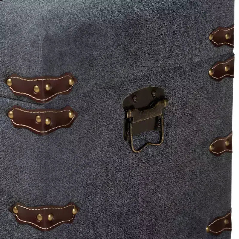 Palma Modern Transitional Fabric Upholstered Storage Trunk Ottoman Gray - Baxton Studio: Lift-Top, Metal Frame, Vintage Style
