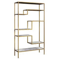 72" Marmo Large 5 Tier Display Shelf Faux Marble/Brass - Teamson Home: Elegant Greek-Inspired Organizer