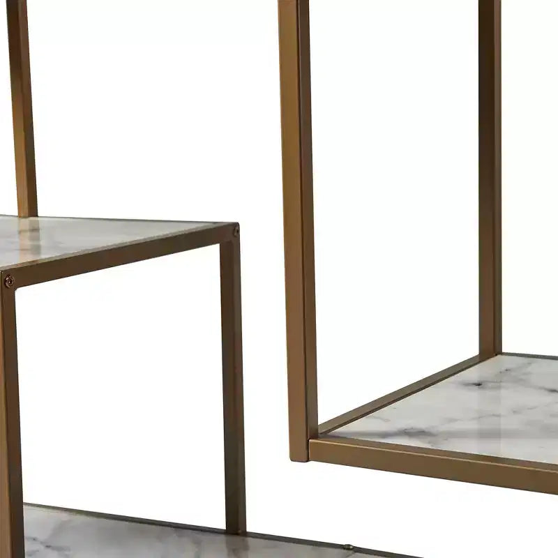 72" Marmo Large 5 Tier Display Shelf Faux Marble/Brass - Teamson Home: Elegant Greek-Inspired Organizer