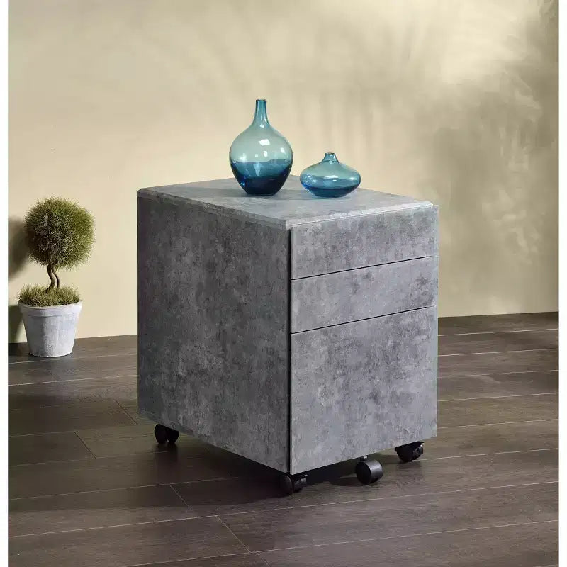 Jurgen File Cabinet Faux Concrete - Acme Furniture