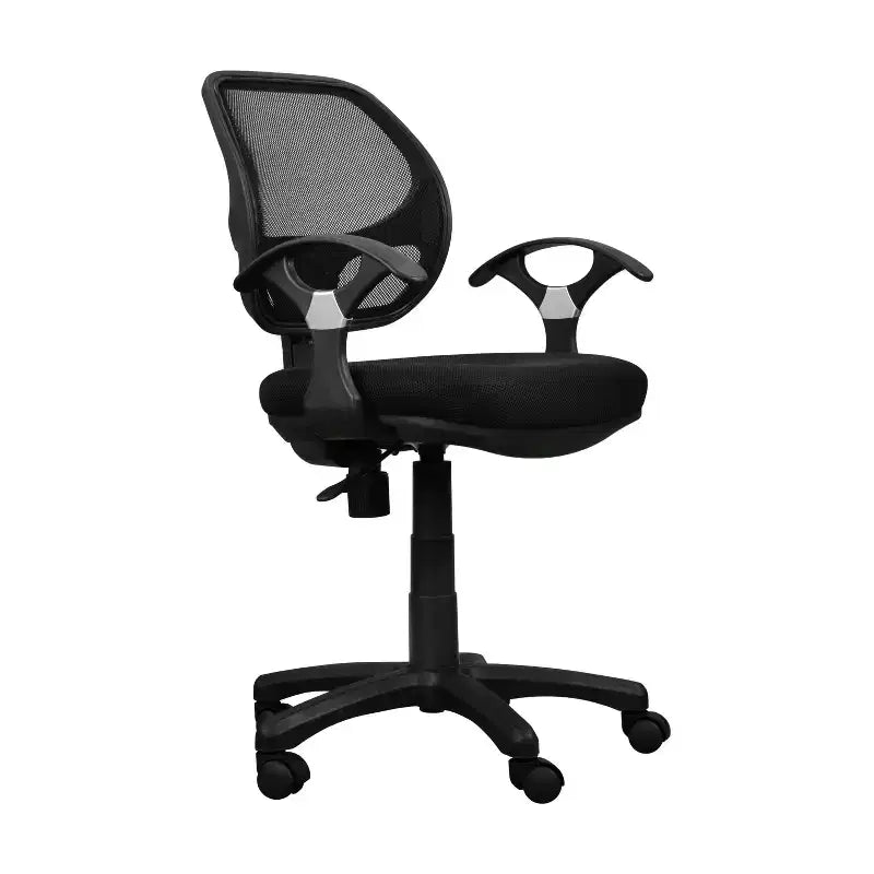 Midback Mesh Task Office Chair Black - Techni Mobili: Pneumatic, Swivel, 150lbs Capacity