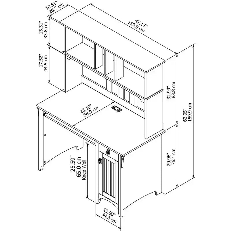 Salinas Computer Desk with Hutch Gray - Bush Furniture