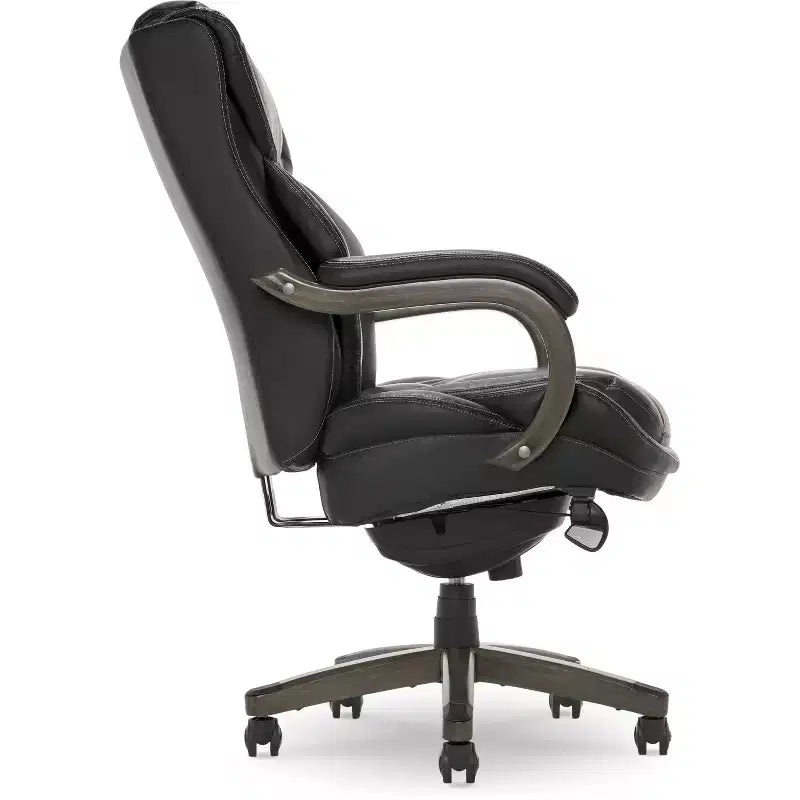 Dearden Big & Tall Executive Chair Bonded Leather Black - La-Z-Boy: Ergonomic, Adjustable, Comfort Core