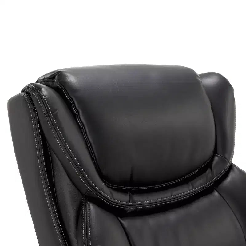 Dearden Big & Tall Executive Chair Bonded Leather Black - La-Z-Boy: Ergonomic, Adjustable, Comfort Core