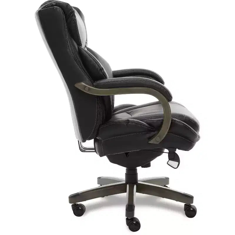 Dearden Big & Tall Executive Chair Bonded Leather Black - La-Z-Boy: Ergonomic, Adjustable, Comfort Core