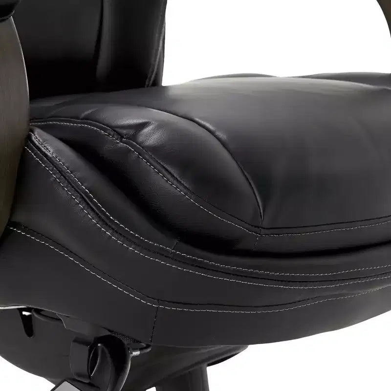 Dearden Big & Tall Executive Chair Bonded Leather Black - La-Z-Boy: Ergonomic, Adjustable, Comfort Core