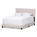 Queen Hampton Modern Bed with Button-Tufted Headboard - Baxton Studio